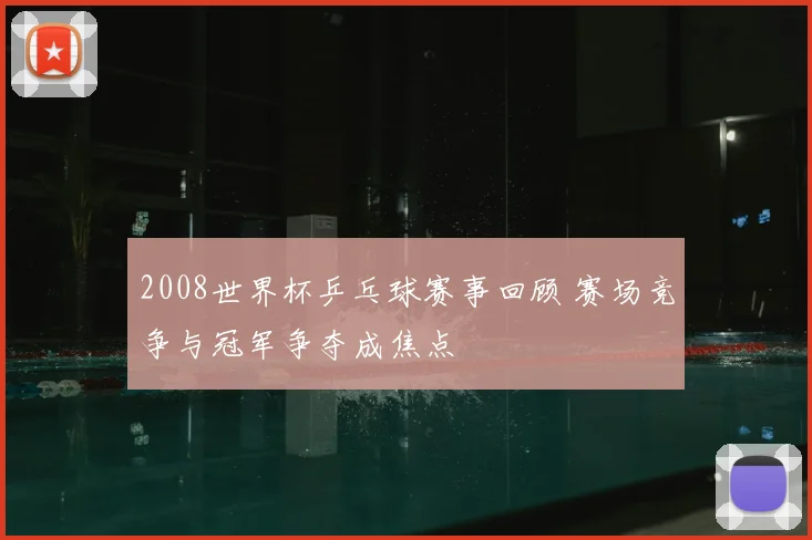 2008世界杯乒乓球赛事回顾 赛场竞争与冠军争夺成焦点